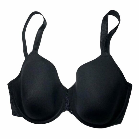 #3401-4 Wacoal 85340 Lace Back Full Coverage Lightly Padded Bra 36DDD Black - Picture 1 of 5
